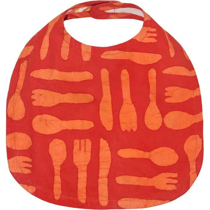 Bib: Silverware - Orange-Organic