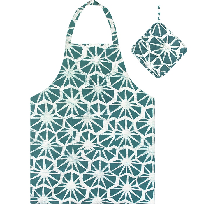 Apron Reversible: Tiles - Teal-Organic - Image 2