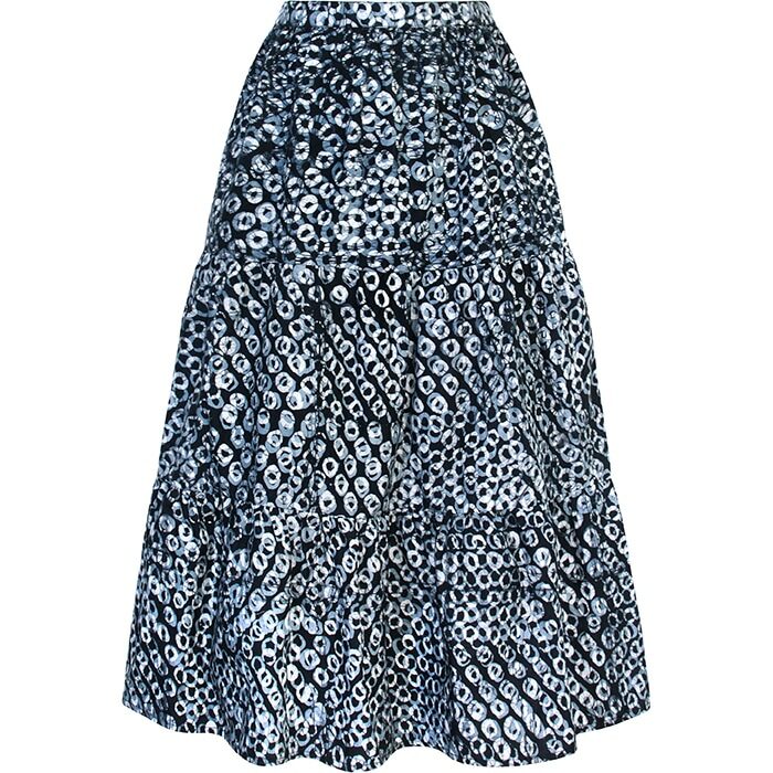 Tiered Skirt: Rings - Black-Organic