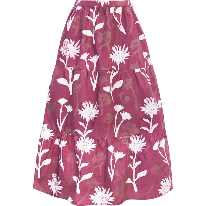 Tiered Skirt: Wildflower - Rosewood-Organic