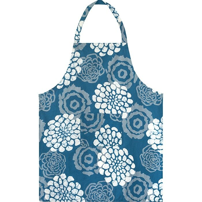 Apron Reversible: Blooms - Indigo-Organic