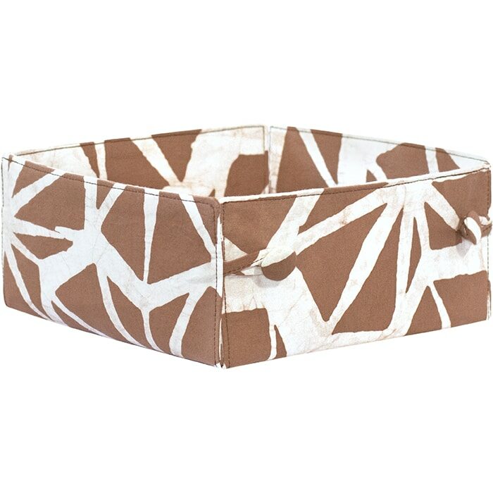 Button Basket: Tiles - Brown-Organic