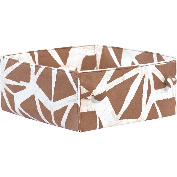 Button Basket: Tiles - Brown-Organic