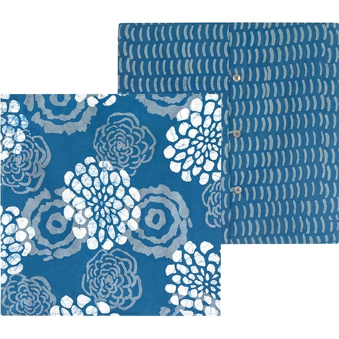 Kissenhülle: Blooms-Indigo, 2er Set
