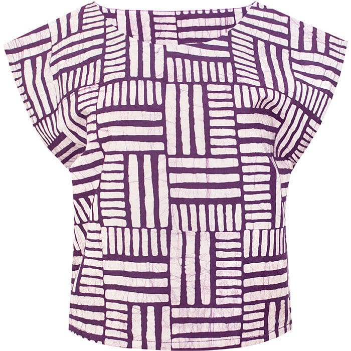 Boxy Blouse: Checkers - Purple