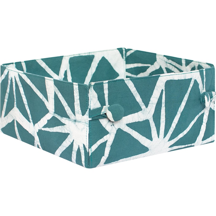 Button Basket: Tiles - Teal-Organic