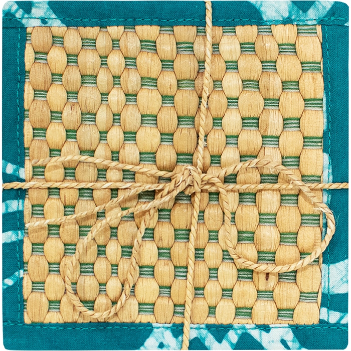 Coasters-Water Hyacinth: Teal-Organic