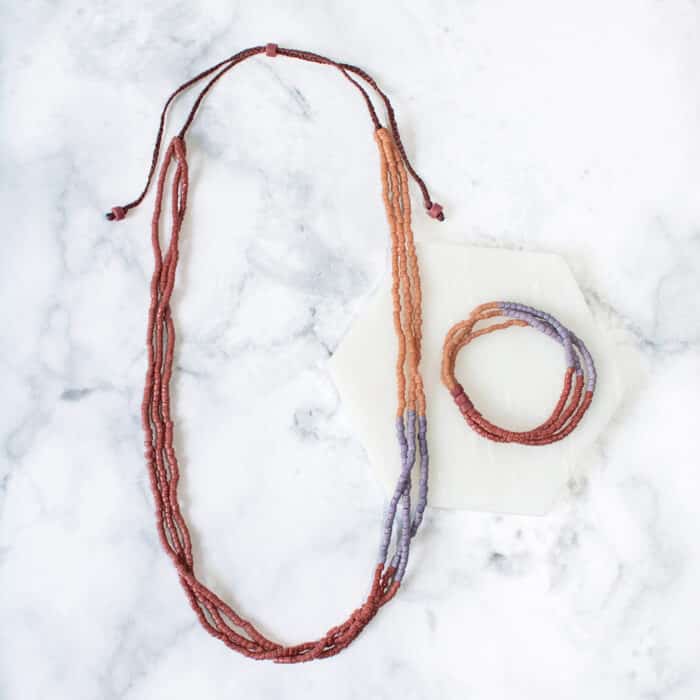Color Block: Necklace - Rose