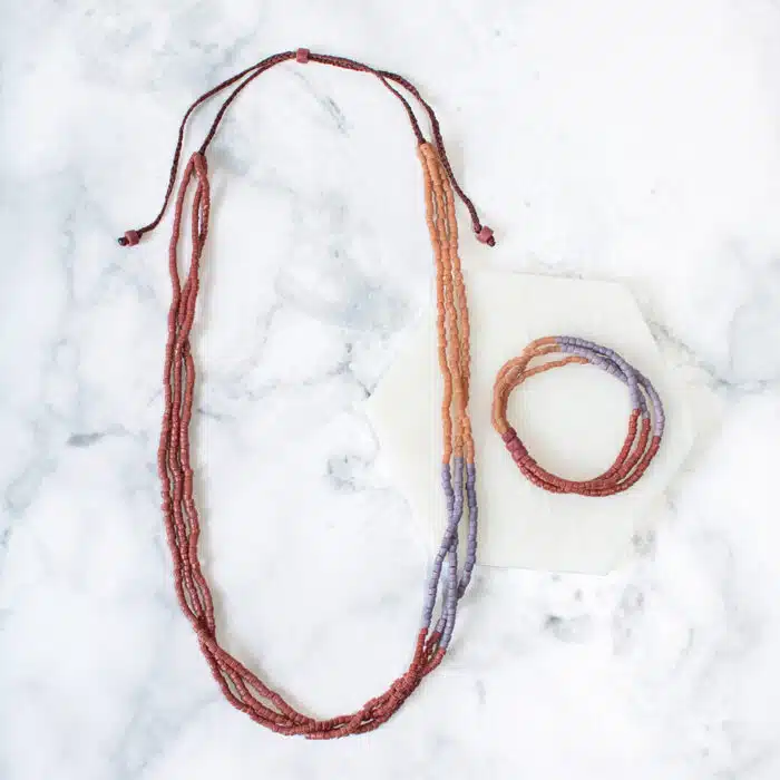 Color Block: Necklace - Rose