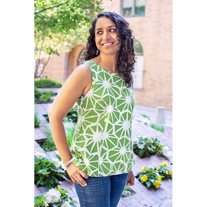 Boardwalk Blouse: Tiles - Olive - Image 2