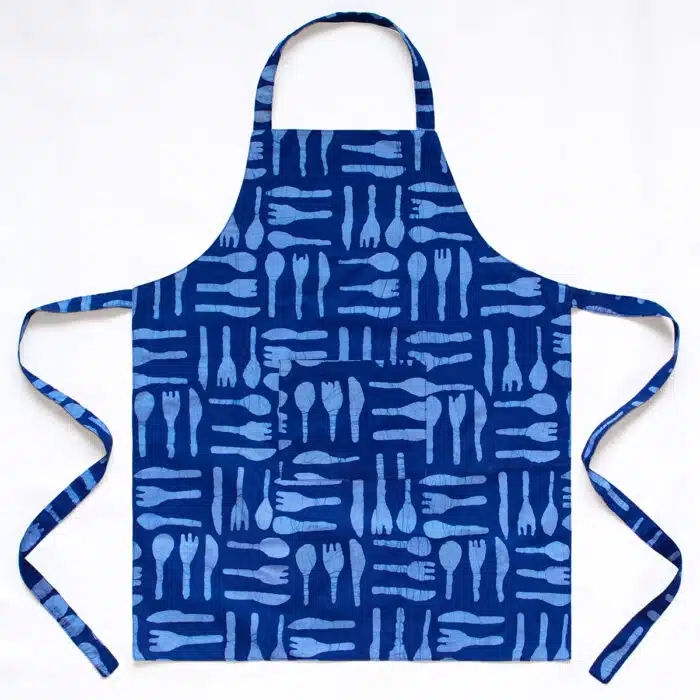 Apron Reversible: Silverware - Blue-Organic