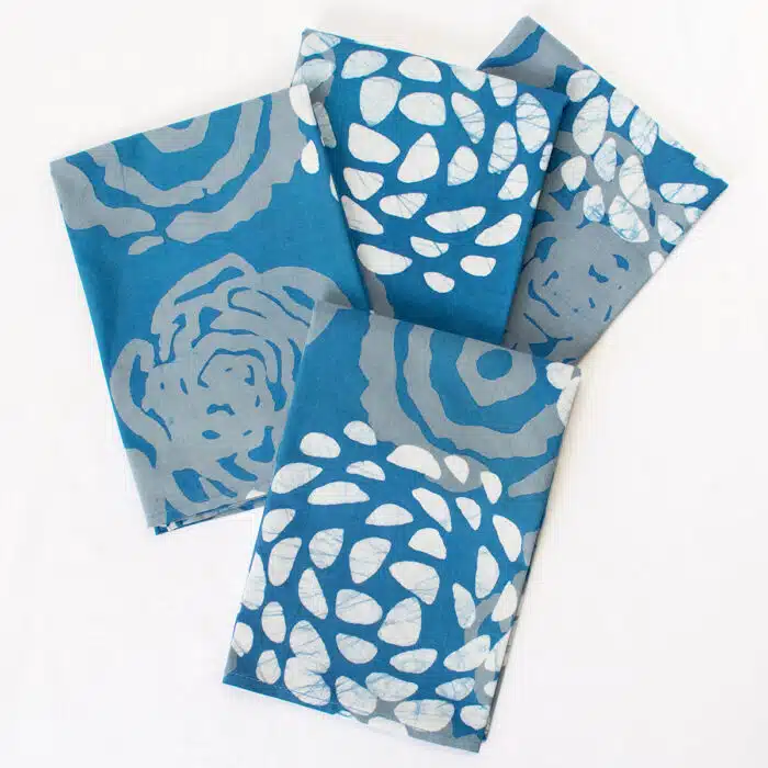 Napkin: Blooms - Indigo-Organic