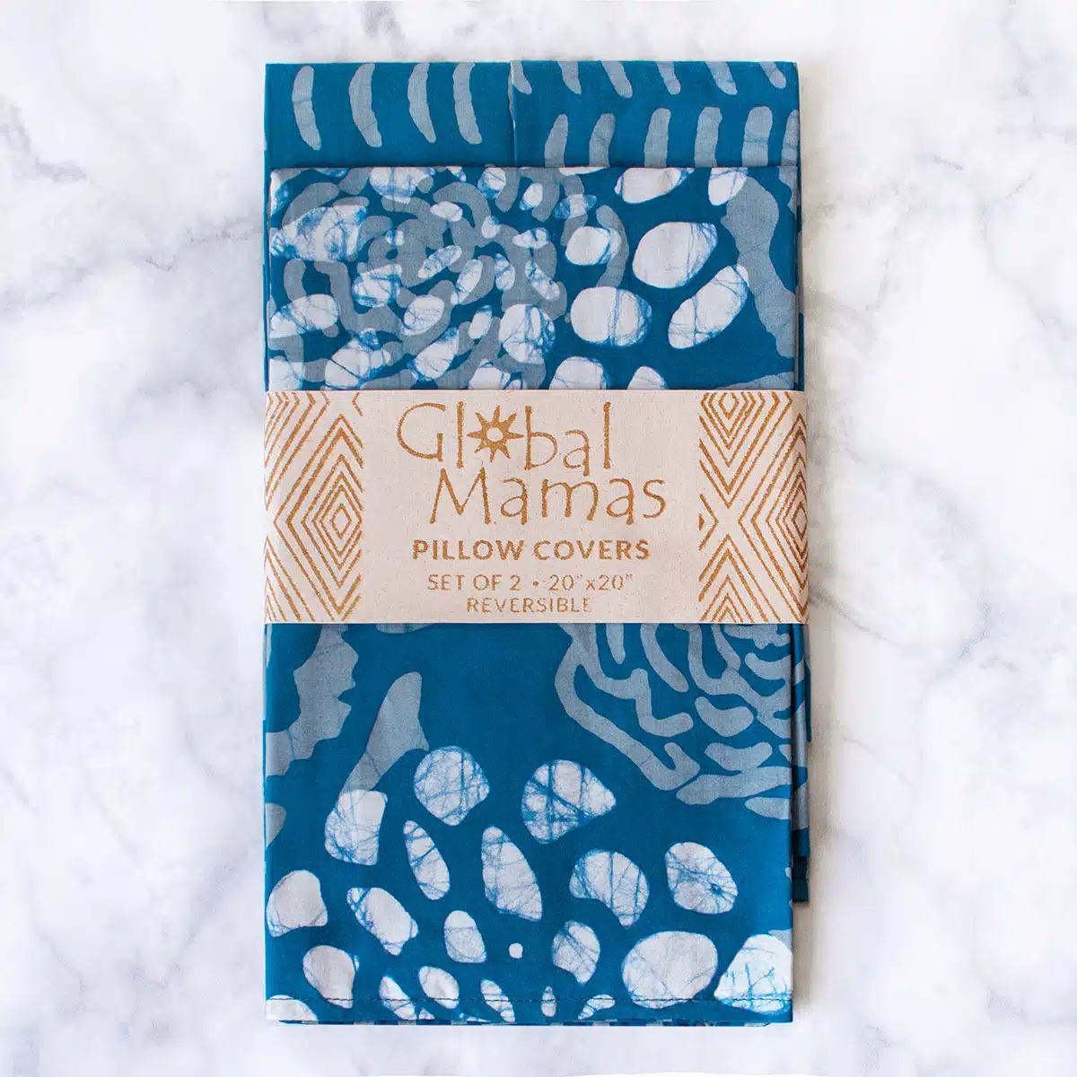 Pillow Cover: Blooms - Indigo-Organic - Image 2