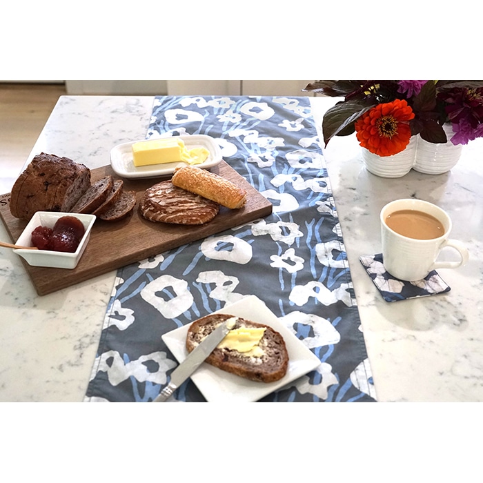 Table Runner-Short: Painted Floral - Charcoal-Organic - Image 2