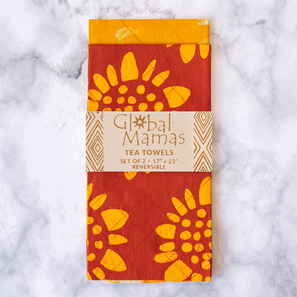 Tea Towels: Sunflower - Red-Organic - Image 4