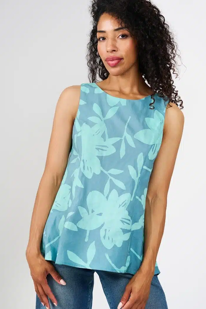 Boardwalk Blouse: Blossom - Sea Glass