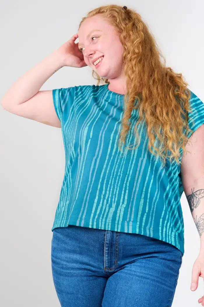 Knit Mesa Top: Reeds - Teal