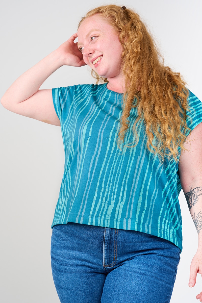 Knit Mesa Top: Reeds - Teal