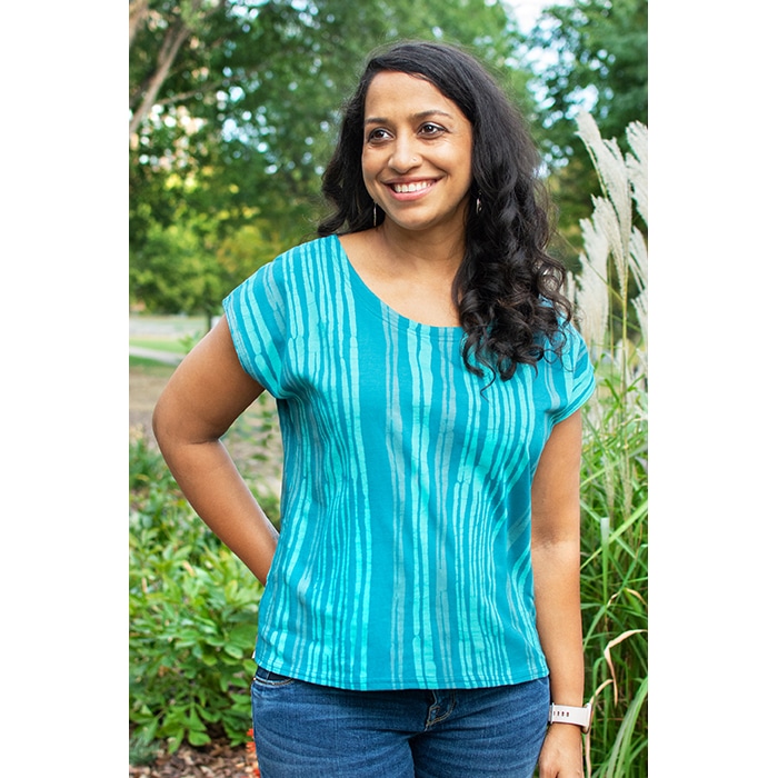 Knit Mesa Top: Reeds - Teal - Image 4