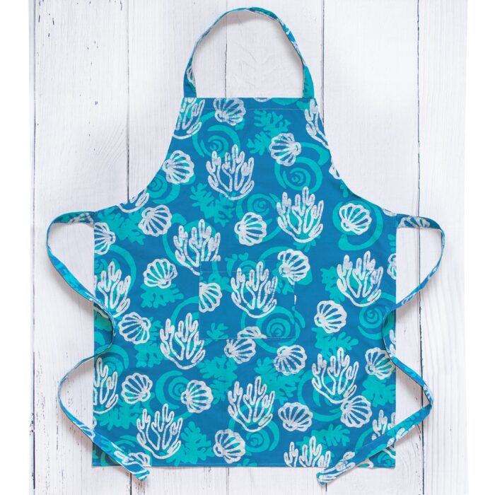 Apron Reversible: Coral - Teal-Organic