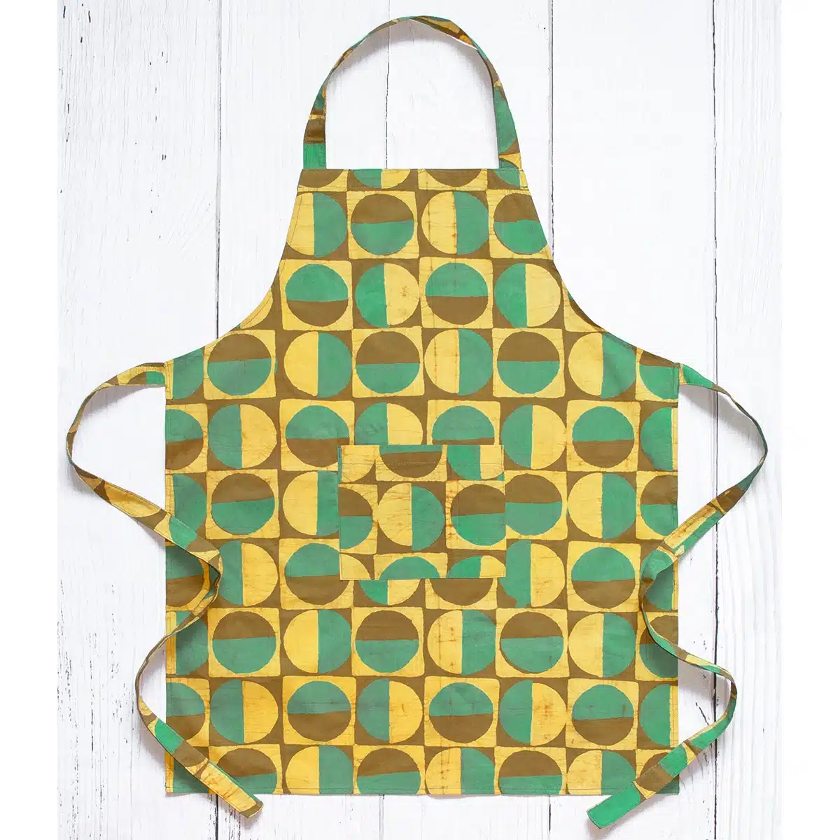 Apron Reversible: Mod Circles - Brown-Organic