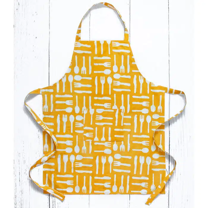 Apron Reversible: Silverware - Gold-Organic