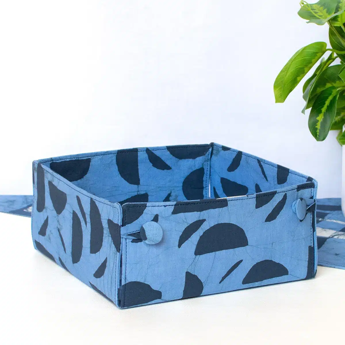 Button Basket: Moons - Navy-Organic