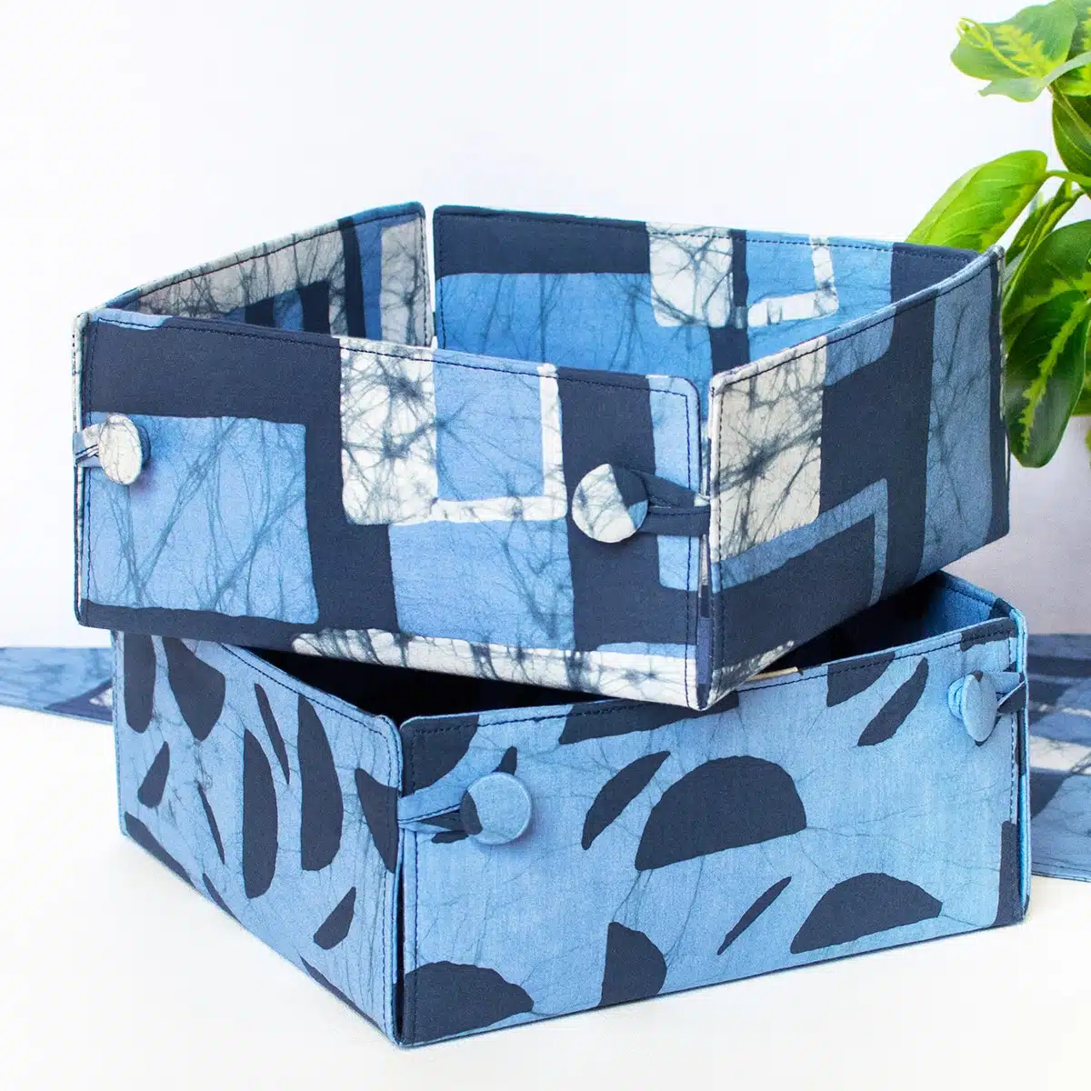 Button Basket: Moons - Navy-Organic - Image 2