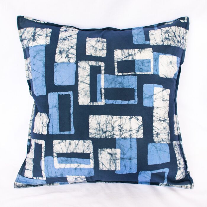 Kissenhülle: Blocks-Navy-Organic, 2er Set
