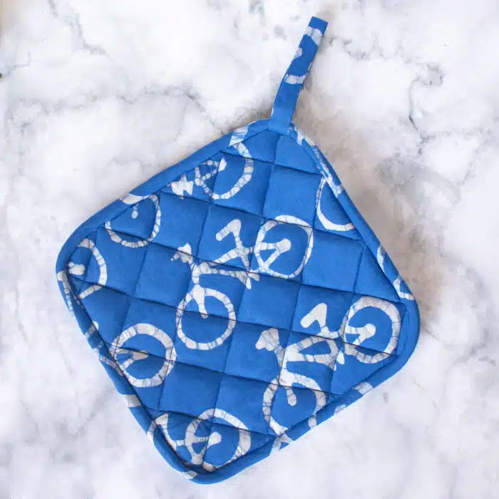 Pot Holder: Bikes - Blue-Organic