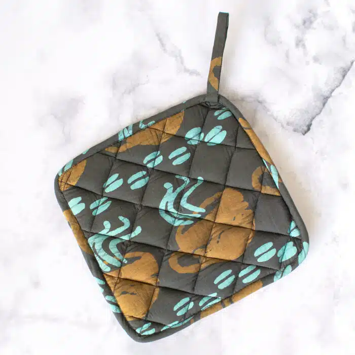 Pot Holder: Coffee Cups - Brown-Organic