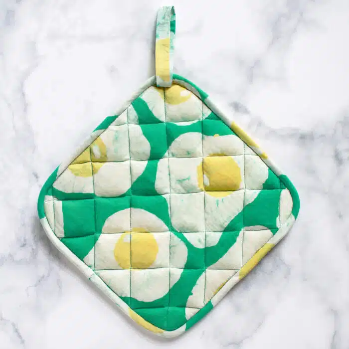 Pot Holder: Eggs - Green-Organic