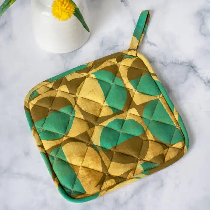 Pot Holder: Mod Circles - Brown-Organic