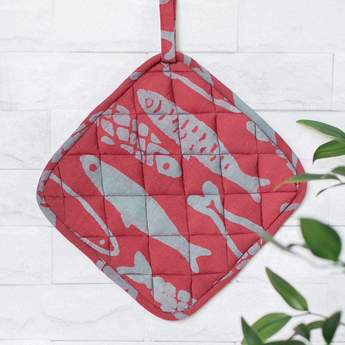 Pot Holder: Sardines - Brick-Organic