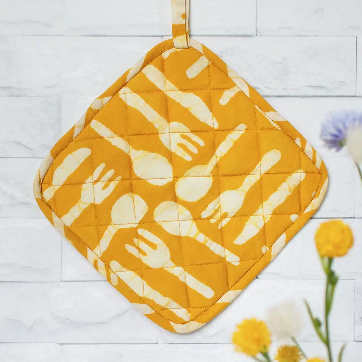 Pot Holder: Silverware - Gold-Organic