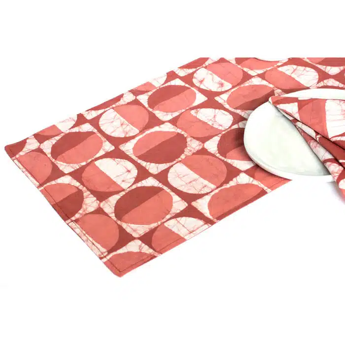 Table Runner-Short: Mod Circles - Rust-Organic