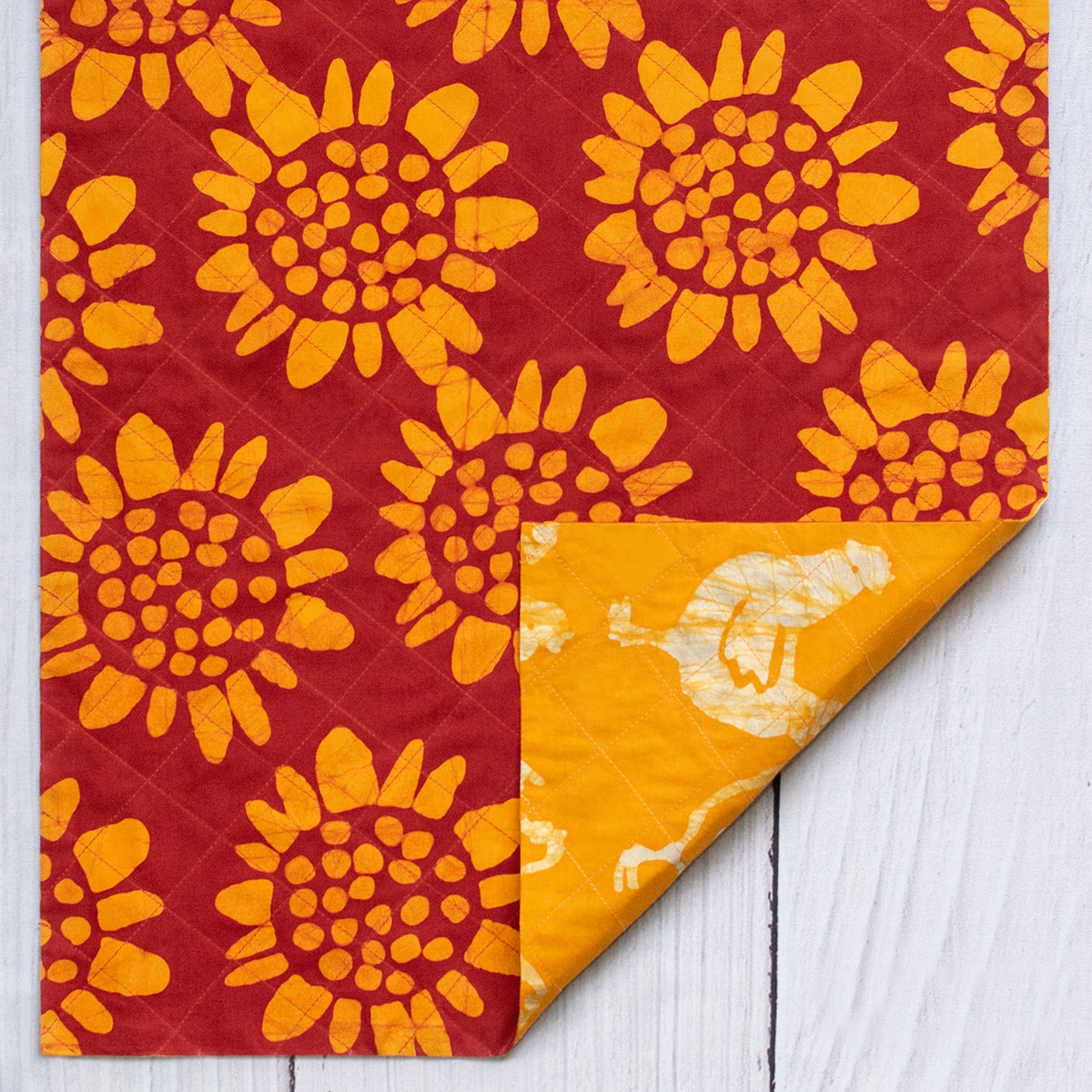 Tea Towels: Sunflower - Red-Organic - Image 2