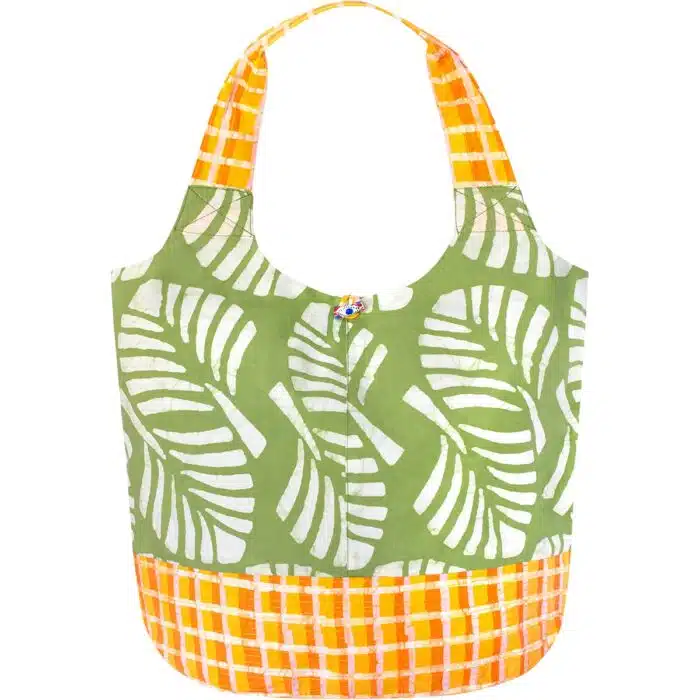 Bucket Bag: Deco Leaf - Olive-Organic