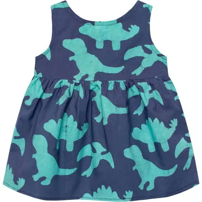 Baby Sundress: Dinos - Navy