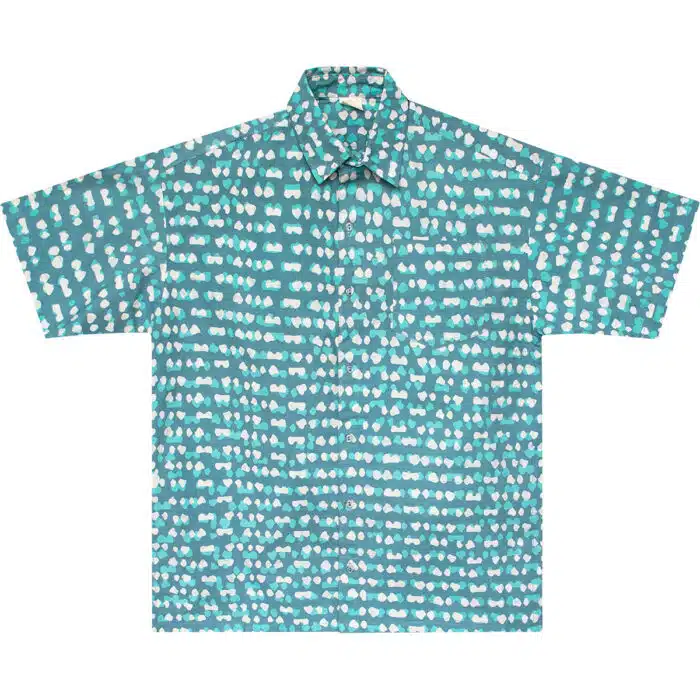 Button Down Shirt: Code - Sea Glass-Organic