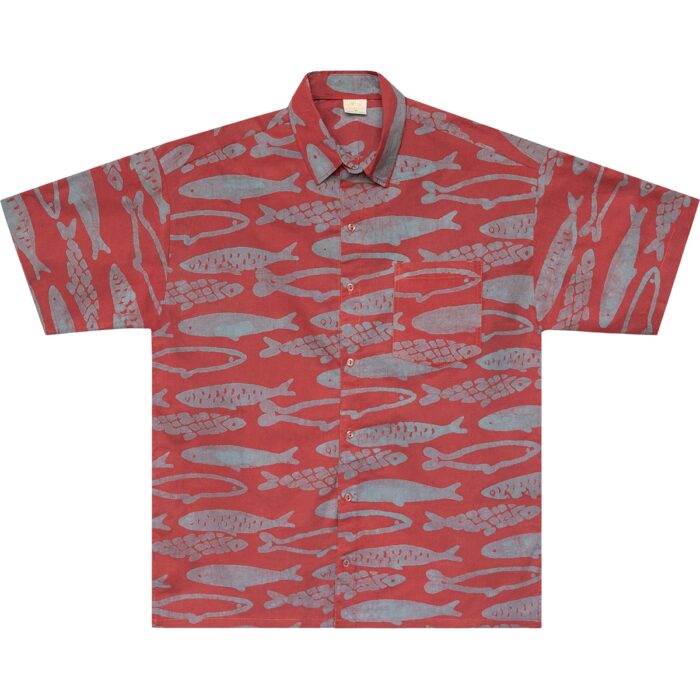 Button Down Shirt: Sardines - Rust