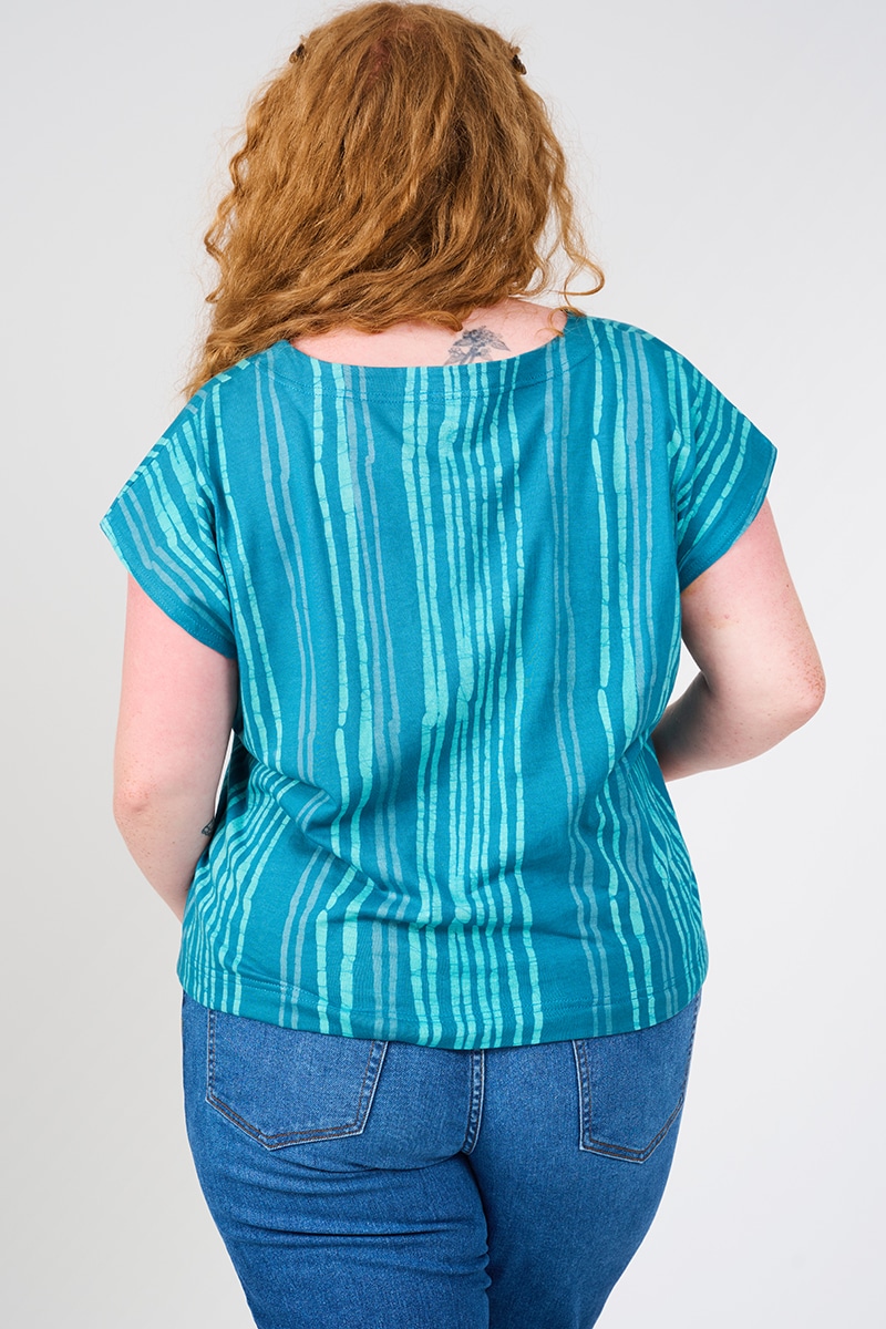 Knit Mesa Top: Reeds - Teal - Image 2