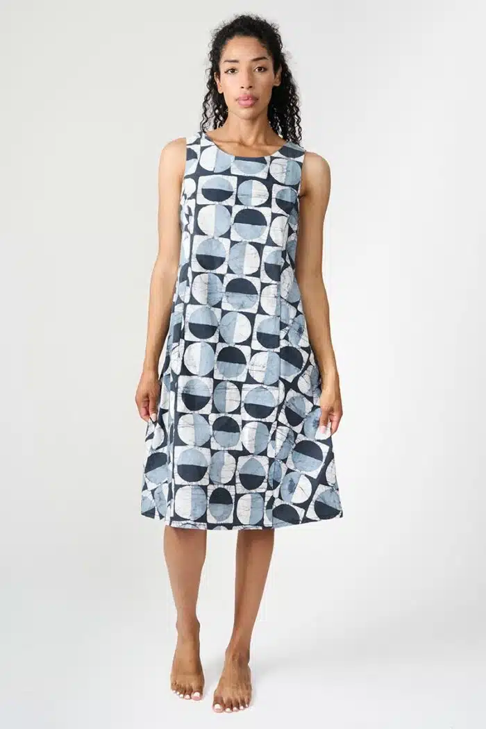 Boardwalk Dress: Mod Circles - Black-Organic