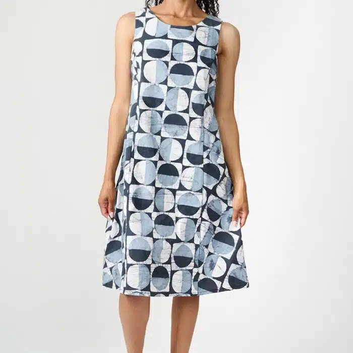 Boardwalk Dress: Mod Circles - Black-Organic