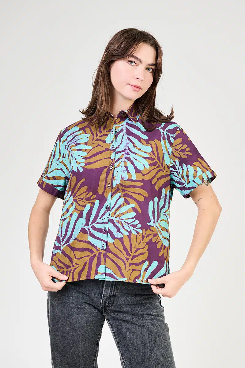 Camp Shirt: Ankasa - Plum-Organic