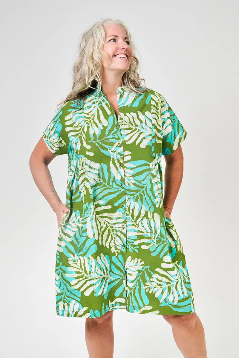 Essa Dress: Ankasa - Olive-Organic