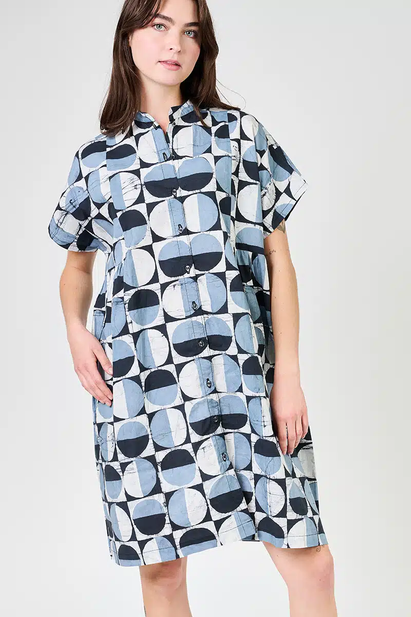 Essa Dress: Mod Circles - Black-Organic