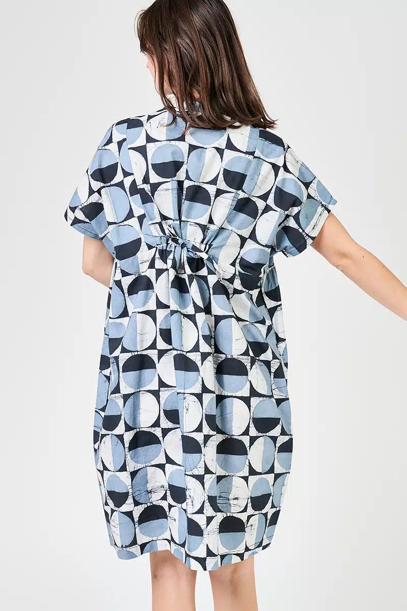 Essa Dress: Mod Circles - Black-Organic - Image 2